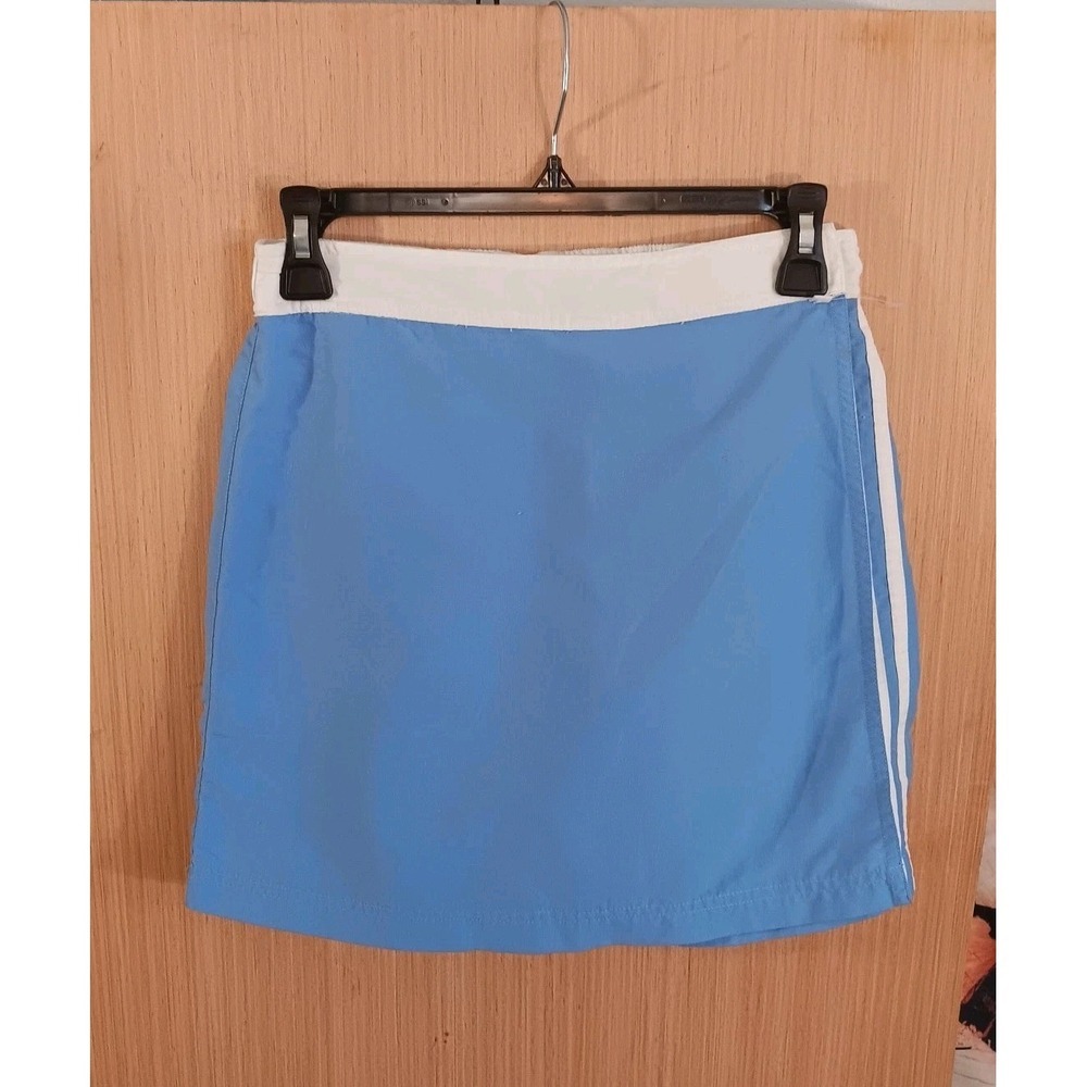 Catalina Size S Powder BlueWhite Wrap‎ Front Skort 100% Nylon Elastic Back Waist